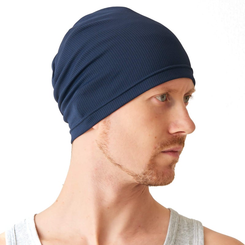 CHARM Mens & Womens Running Sports Beanie, Sweat-Wicking UV-Blocking Helmet Liner Gym Cap & Cycling Hat Navy - Image 1